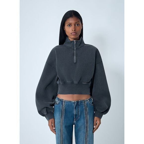 Alexander Wang Women Logo Motif Zip-Up Sweateshirt - Picture 1 of 6